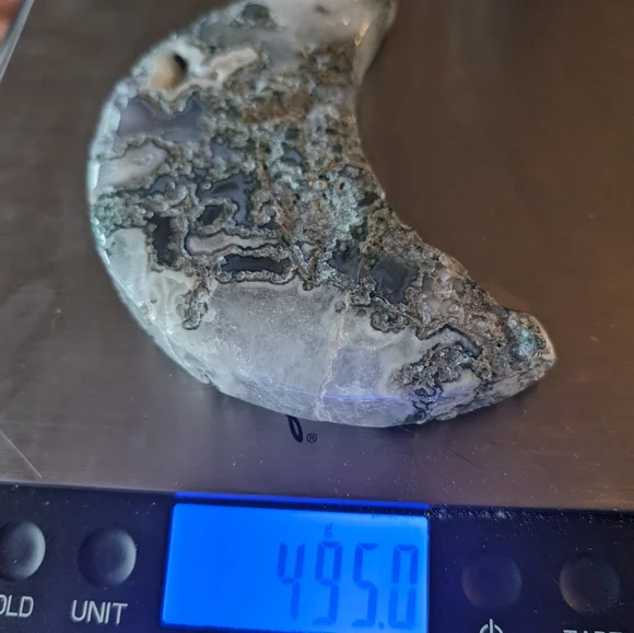 Blue Ocean Jasper Moon with stand - Picture 6 of 6